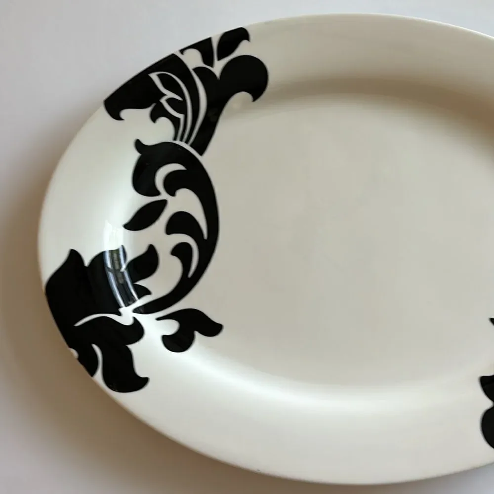 Martha Stewart Collection Lisbon Large Oval Serving Platter Black White Macy’s